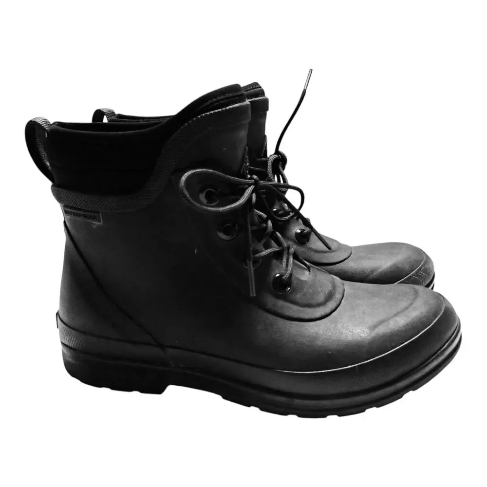 Muck Boot Women's Original Lace Up Boots Waterproof 8 Black Rain Snow Work Boots